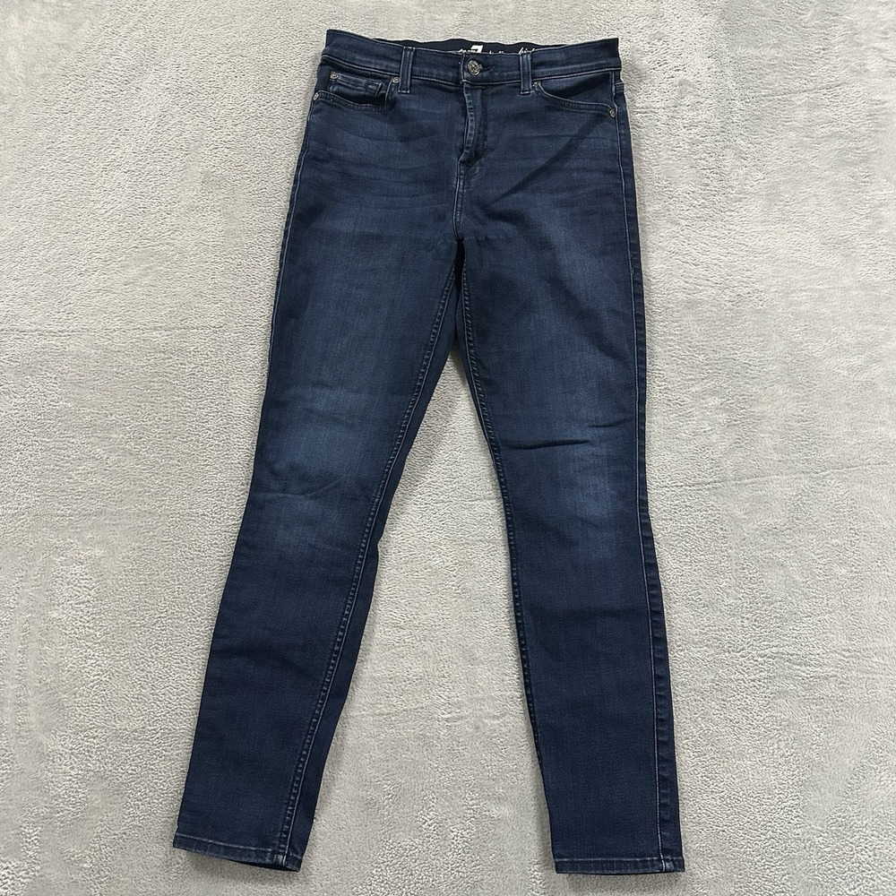 7 For All Mankind Jeans Women 29 Gwenevere Skinny Dark Blue Denim Wash Stretch